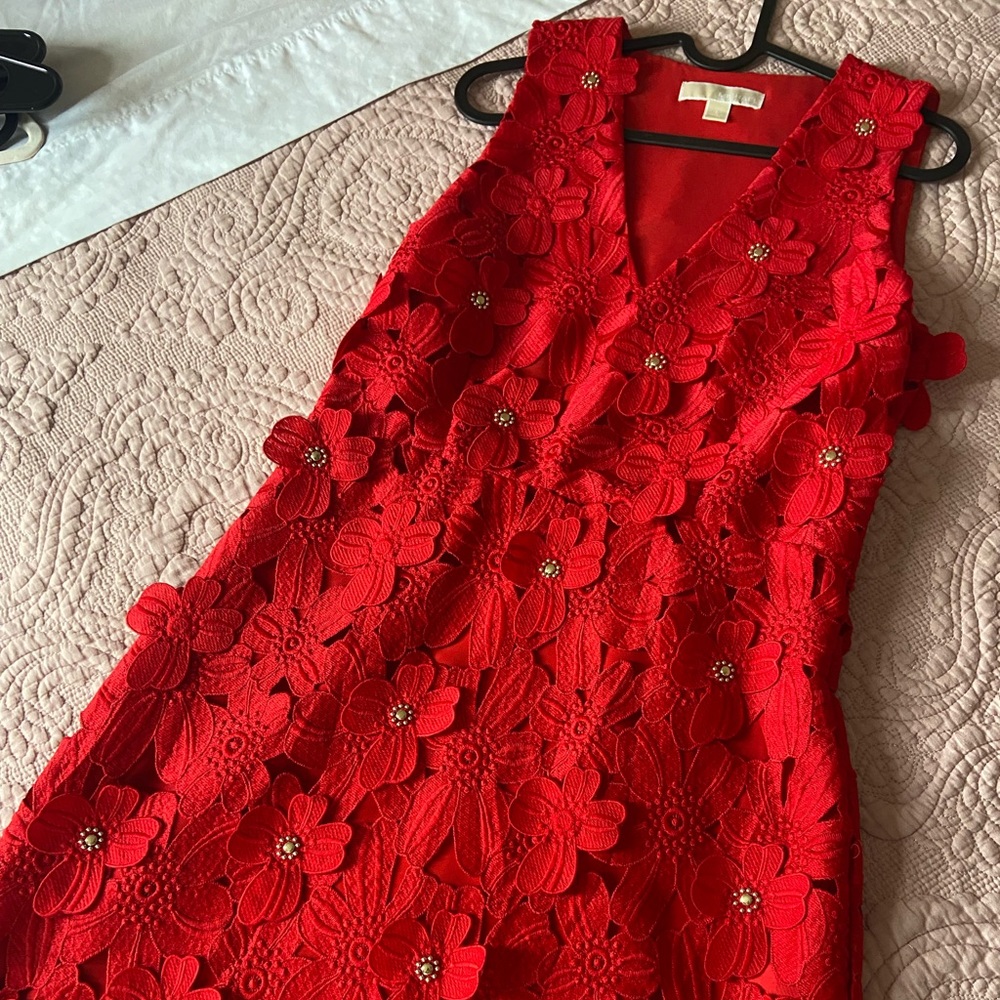 Michae Kors red floral dress